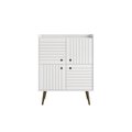 Manhattan Comfort Bogart Accent Cabinet in White and Nature 255BMC6